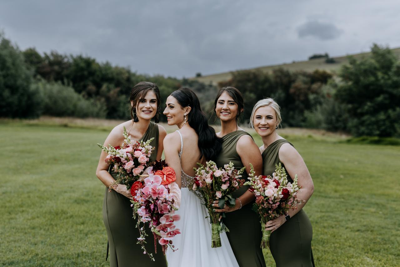 Bride and bridesmaids